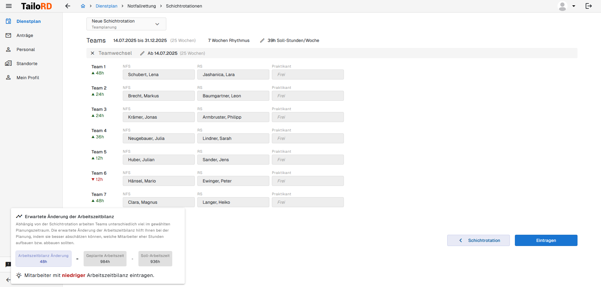 Teamplanung